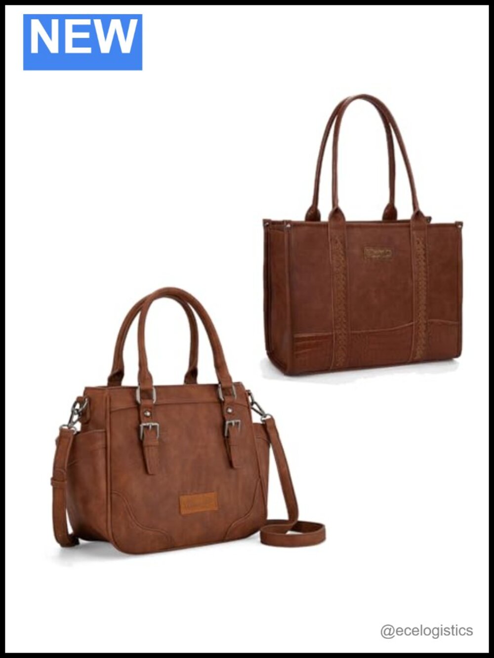 Crocodile Pattern Whipstitch Tote Handbag with Top Handle Faux Leather